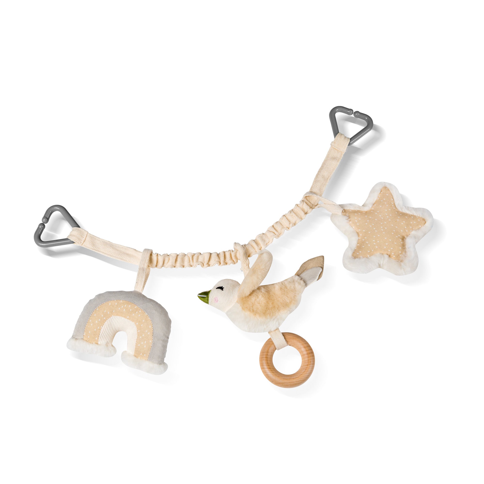 Kinderwagen Spielzeug Grünschnabel mit Lammfell 3-er Set